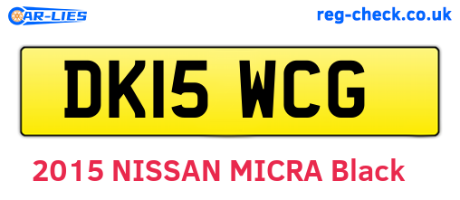 DK15WCG are the vehicle registration plates.
