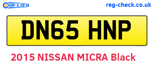 DN65HNP are the vehicle registration plates.