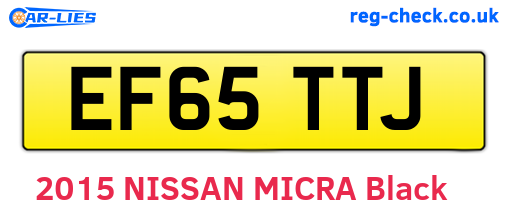 EF65TTJ are the vehicle registration plates.