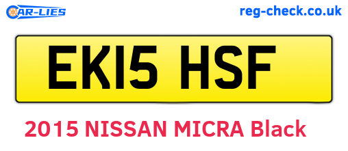 EK15HSF are the vehicle registration plates.
