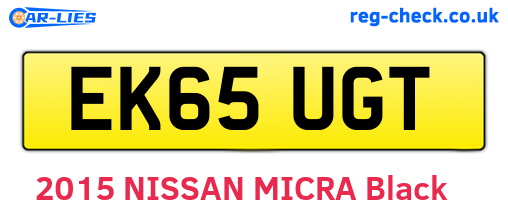 EK65UGT are the vehicle registration plates.