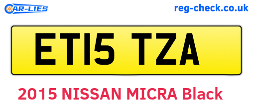 ET15TZA are the vehicle registration plates.