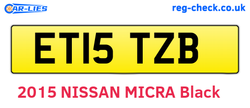 ET15TZB are the vehicle registration plates.