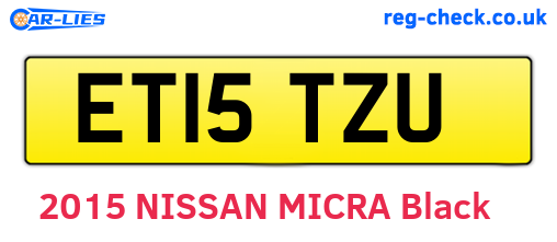 ET15TZU are the vehicle registration plates.