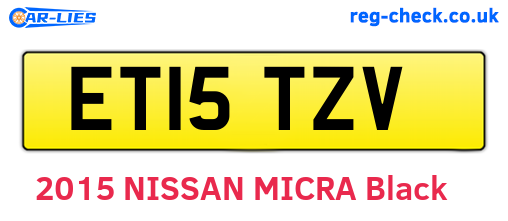 ET15TZV are the vehicle registration plates.