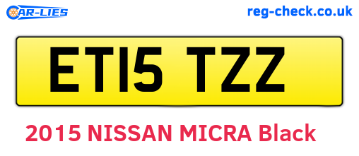 ET15TZZ are the vehicle registration plates.