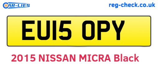 EU15OPY are the vehicle registration plates.