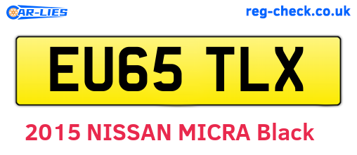 EU65TLX are the vehicle registration plates.