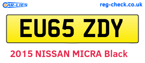 EU65ZDY are the vehicle registration plates.
