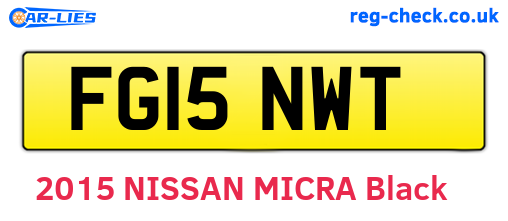 FG15NWT are the vehicle registration plates.