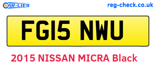 FG15NWU are the vehicle registration plates.