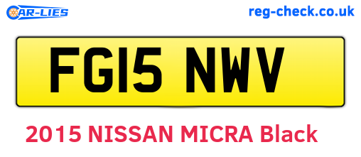FG15NWV are the vehicle registration plates.