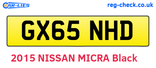 GX65NHD are the vehicle registration plates.