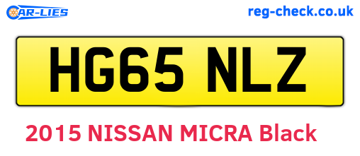 HG65NLZ are the vehicle registration plates.