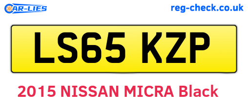 LS65KZP are the vehicle registration plates.