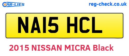 NA15HCL are the vehicle registration plates.
