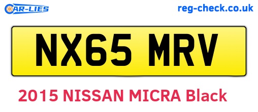 NX65MRV are the vehicle registration plates.