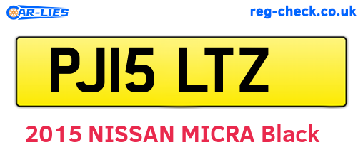 PJ15LTZ are the vehicle registration plates.