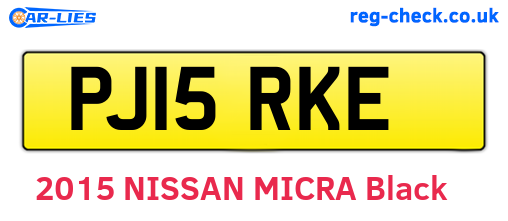 PJ15RKE are the vehicle registration plates.