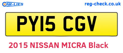 PY15CGV are the vehicle registration plates.