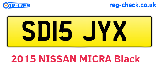 SD15JYX are the vehicle registration plates.