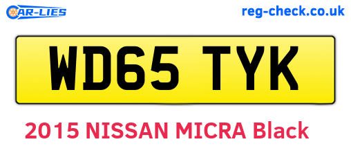 WD65TYK are the vehicle registration plates.