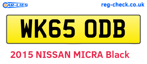 WK65ODB are the vehicle registration plates.