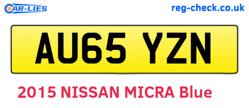 AU65YZN are the vehicle registration plates.