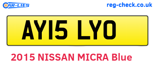 AY15LYO are the vehicle registration plates.