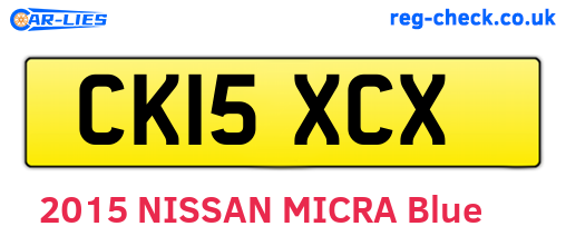 CK15XCX are the vehicle registration plates.