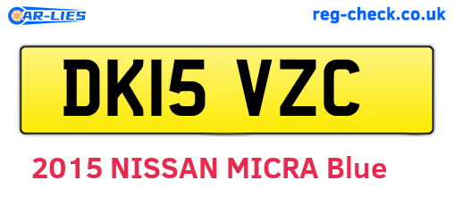 DK15VZC are the vehicle registration plates.