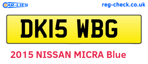 DK15WBG are the vehicle registration plates.