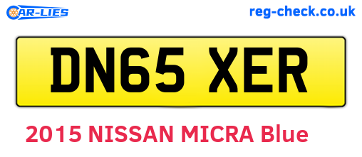 DN65XER are the vehicle registration plates.