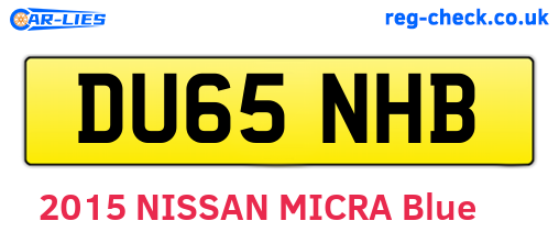 DU65NHB are the vehicle registration plates.