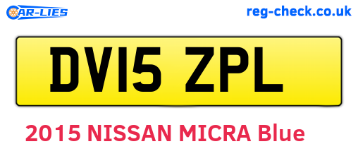 DV15ZPL are the vehicle registration plates.