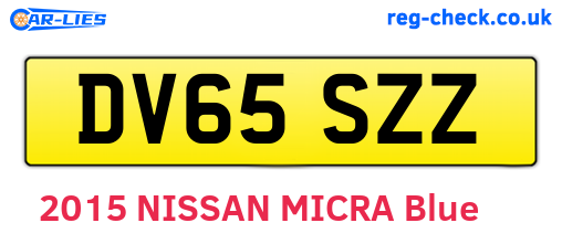 DV65SZZ are the vehicle registration plates.