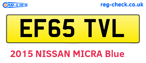 EF65TVL are the vehicle registration plates.
