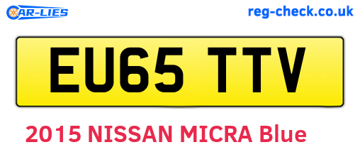 EU65TTV are the vehicle registration plates.
