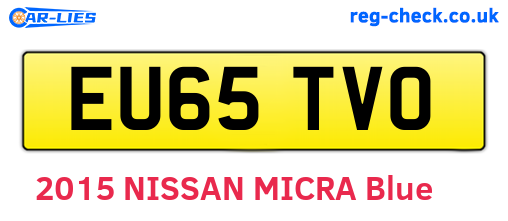 EU65TVO are the vehicle registration plates.