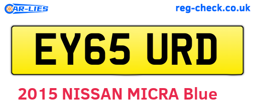 EY65URD are the vehicle registration plates.