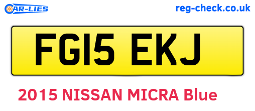FG15EKJ are the vehicle registration plates.