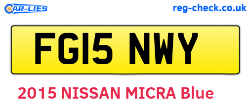 FG15NWY are the vehicle registration plates.