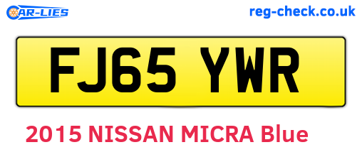 FJ65YWR are the vehicle registration plates.