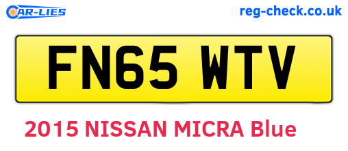 FN65WTV are the vehicle registration plates.