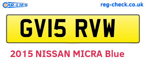 GV15RVW are the vehicle registration plates.