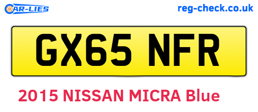 GX65NFR are the vehicle registration plates.