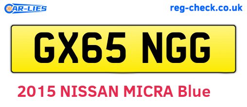 GX65NGG are the vehicle registration plates.