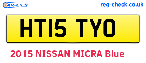 HT15TYO are the vehicle registration plates.