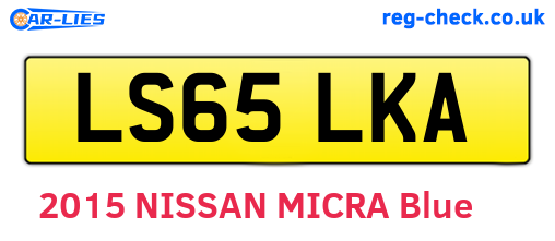 LS65LKA are the vehicle registration plates.