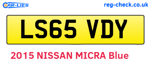 LS65VDY are the vehicle registration plates.